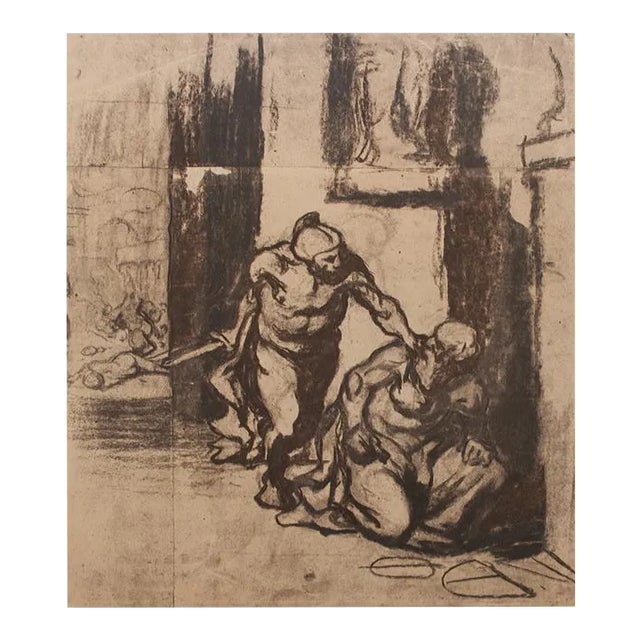 1959 After "Archimedes" by Honoré Daumier, Vintage Hungarian Photogravure For Sale