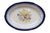 A mid-century French Saxon China Co. small ceramic platter. Decorated with a cobalt blue floral embossed lip, central...