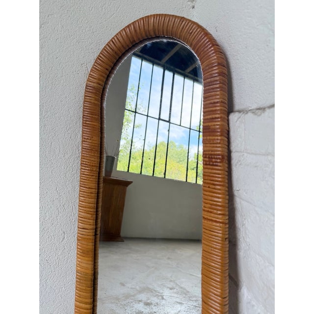 Oval Wicker Mirror, Italy, 1960s For Sale - Image 10 of 15