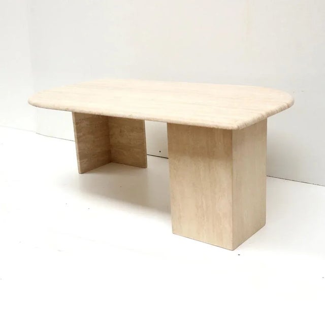 Vintage Italian Travertine Coffee Table, 1970s For Sale - Image 4 of 7