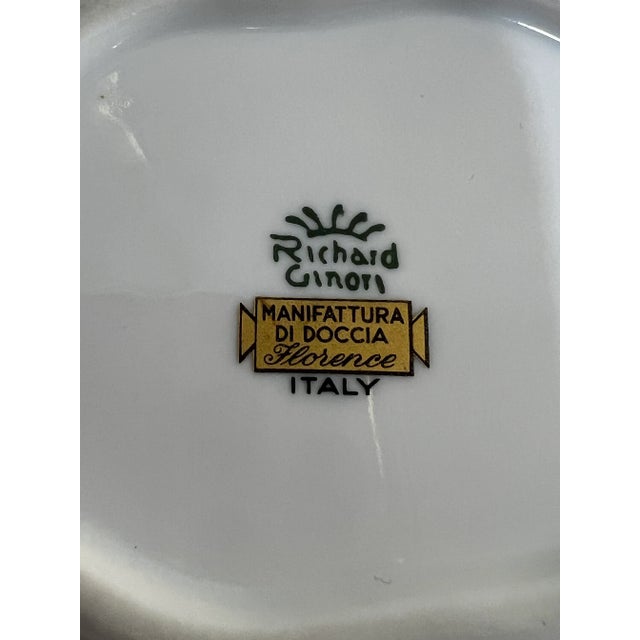 Late 20th Century Vintage Richard Ginori Floral Gold Trimmed Catchall For Sale - Image 5 of 8