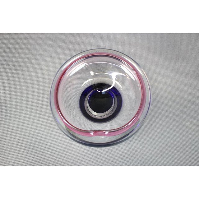 Czech Pink and Blue Sommerso Glass Ashtray from Hospodka, 1960s For Sale - Image 3 of 9