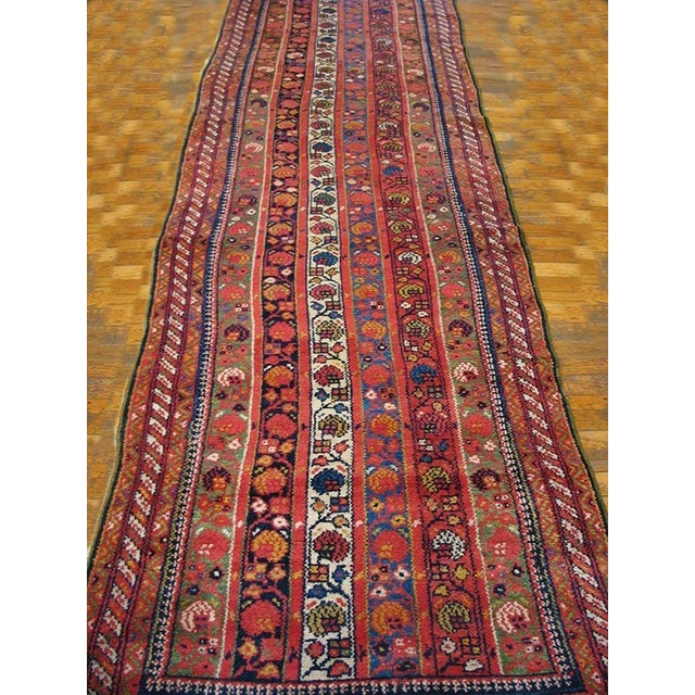 Early 20th Century W. Persian Kurdish Runner Carpet 3'5" x 11'8" - 104 x 356 Antique Kurdish Hallway Runner Wool...