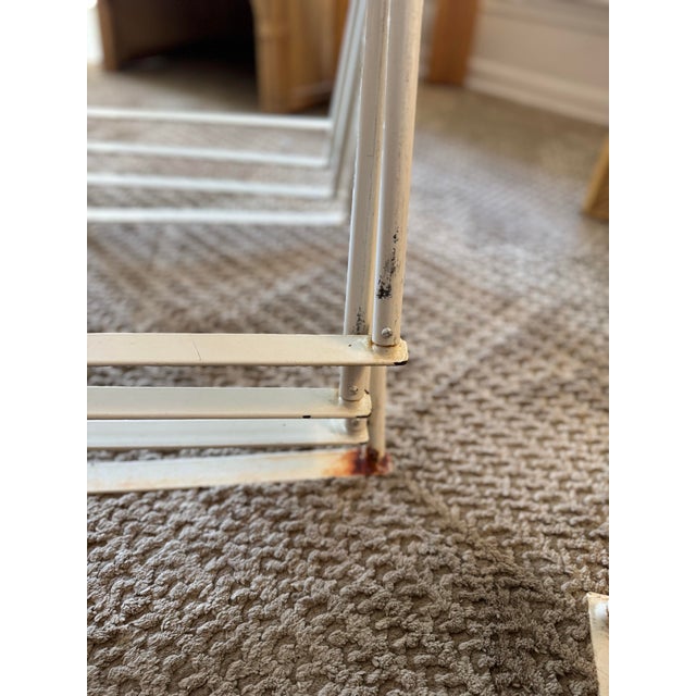 A Vintage Set of 9 White Metal Chairs in the Style of Egon Eirmann, Made in France, Circa 1970s. For Sale - Image 4 of 16