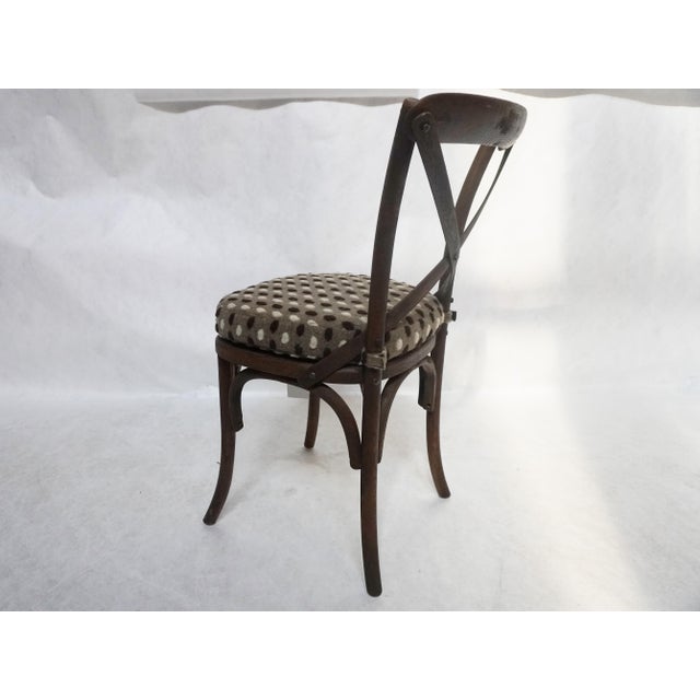 2000 - 2009 Bent Wood Cross Back Dining Chair With Caned Seat and Cushion For Sale - Image 5 of 11