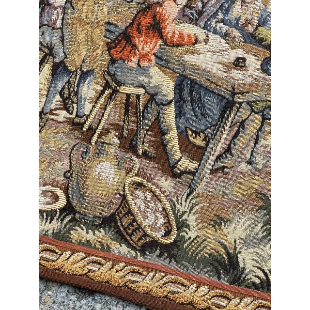 French Jacquard Tapestry with the Flemish Festival Motif in the style of Aubusson, 1970s For Sale - Image 14 of 18