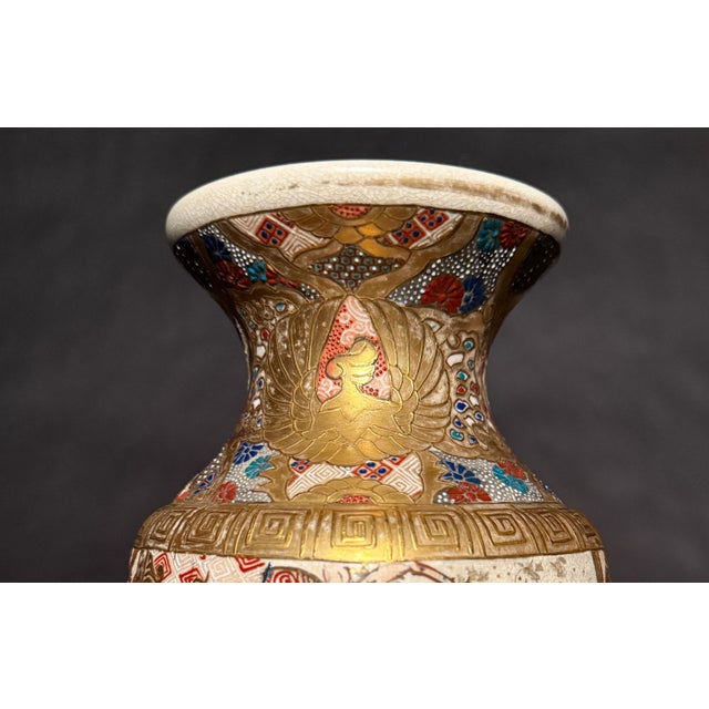 Ceramic Late 20th Century Pair Of Japanese Meiji Period Satsuma Vases For Sale - Image 7 of 8