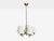 Swedish Mid-Century Modern, Pendant Light or Chandelier, Brass, Fabric, Sweden, 1950s An interesting five (5) light...