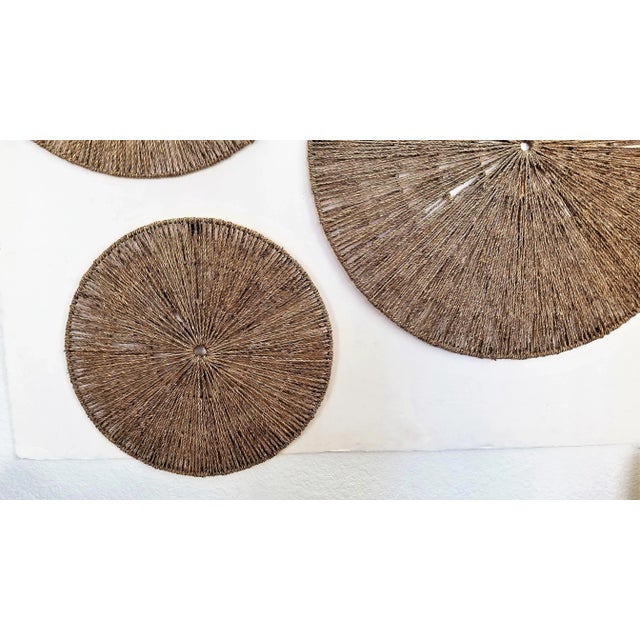 Wood Wall Sculptures Jute Seagrass Wicker For Sale - Image 7 of 13