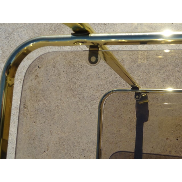 Rolling Serving Cart in Gilded Metal and Glass, 1980s For Sale - Image 18 of 18