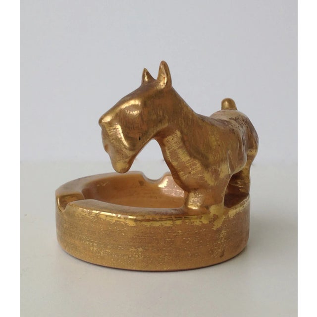 C.1960's Mid-Century Original Stangl Vintage Scottie Dog Gilt Strie Ashtray, Catchall Dish For Sale In West Palm - Image 6 of 11