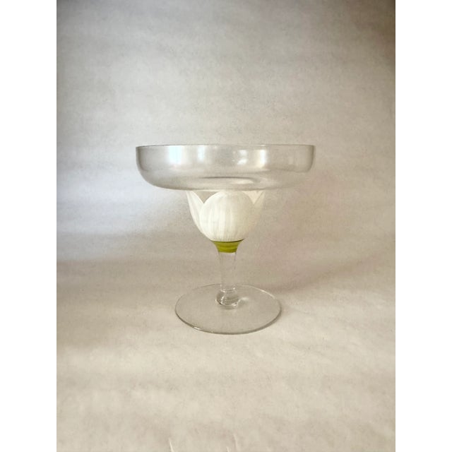 Mid-Century Modern Vintage Hand Painted Tulip Margarita Glasses - Set of 11 For Sale - Image 3 of 6