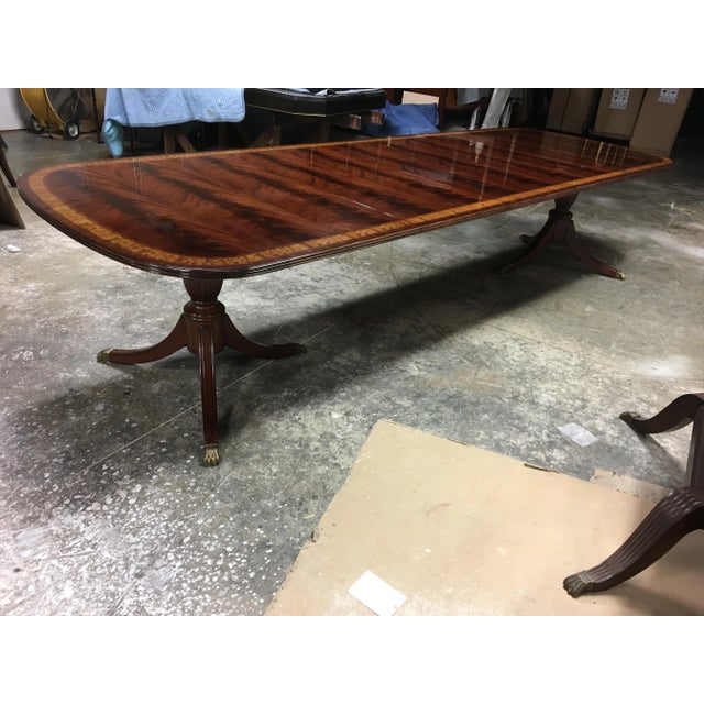 Traditional Mahogany Georgian Style Dining Table by Leighton Hall. Made-To-Order For Sale - Image 4 of 12
