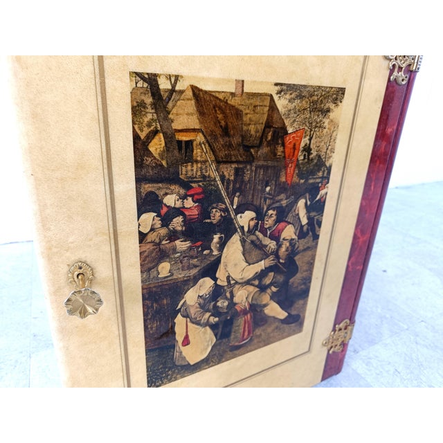 Aldo Tura Italian Goatskin Book Shaped Dry Bar Cabinet attributed to Aldo Tura, 1950s For Sale - Image 4 of 12