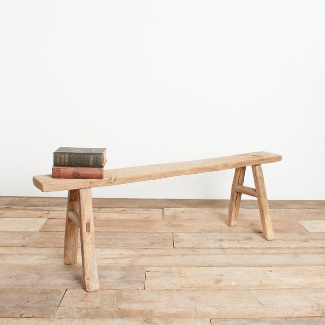 Wood Rustic Wooden Hallway Pig Bench For Sale - Image 7 of 7