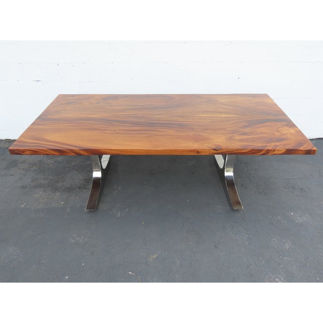 Solid Mahogany and Chrome Large Long Dining Table 6673 For Sale - Image 17 of 18