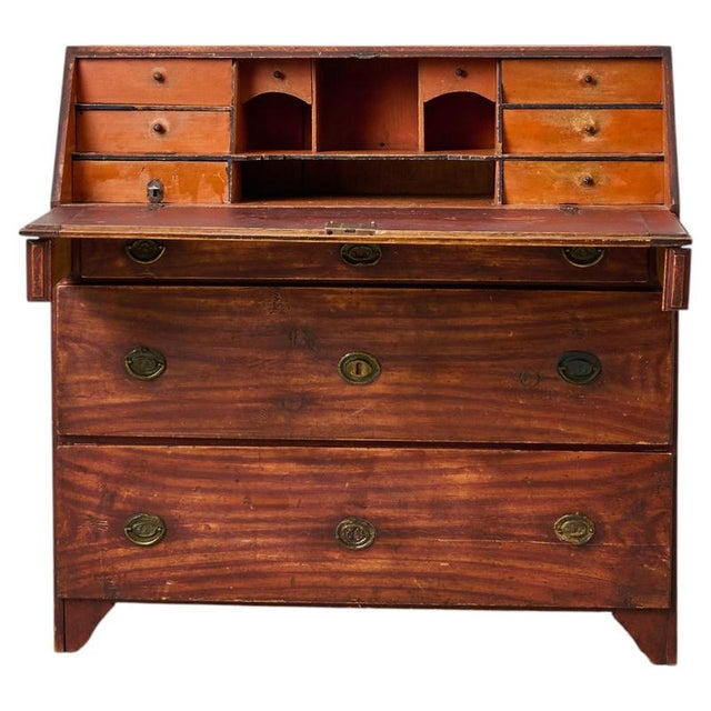 Antique Swedish Secretary Desk with Drawers in Pine, 1820 For Sale - Image 13 of 13