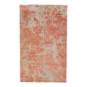 Orange Modern Apadana's Safi Collection Handmade Abstract Oversize Wool Rug