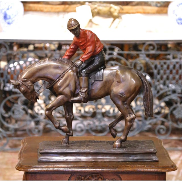 19th Century French Spelter Sculpture of Jockey on Horseback Signed p.j. Mène For Sale In Dallas - Image 6 of 12