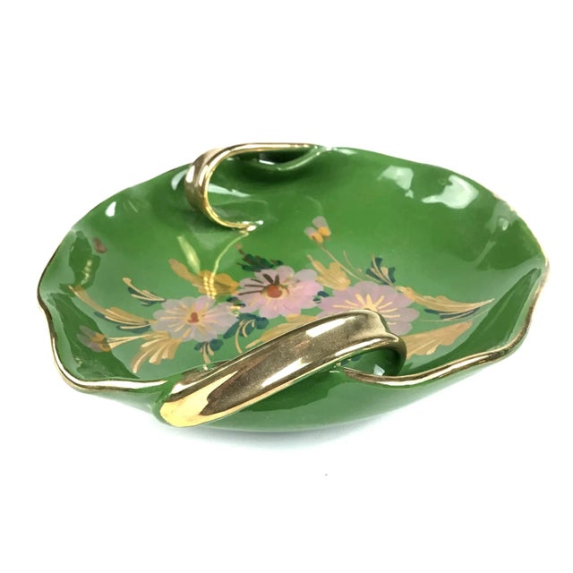 Art Nouveau 1960s Art Nouveau Hand Painted Italian Trinket Dishes - a Pair For Sale - Image 3 of 12