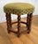 Vintage Mid-Century Oak Footstool With Geometric Needlepoint Tapestry For Sale - Image 4 of 9
