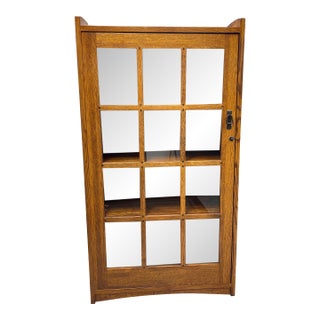 Arts and Crafts Style Glass Front Bookcase For Sale