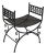 Vintage Spanish Revival Arthur Umanoff Granada Style Iron Garden Stool / Iron Vanity Seat For Sale
