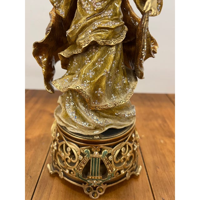 Baroque Limited Edition 113/300 Jay Strongwater Renaissance Angel Musical Figurine - Music Box For Sale - Image 3 of 14