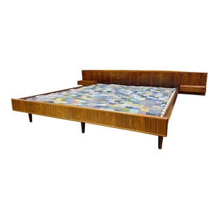 1960s Vintage Danish Rosewood Bed Frame With Nightstands For Sale