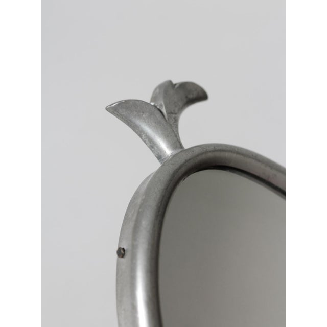 Art Deco Pewter Wall Mirror-Candleholder, 1930s For Sale - Image 4 of 7