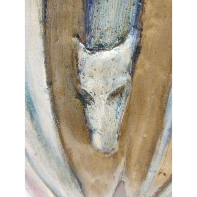 Holy Family Hand-Painted and Hand-Carved Beech Panel, 1960s For Sale - Image 9 of 13