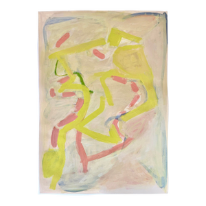 Abstract Painting With Salmon and Yellow