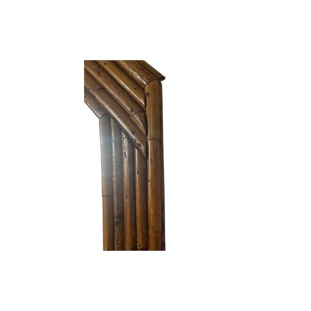 Boho Chic Vintage Coastal Split Rattan Vanity and Mirror, 2 Pieces For Sale - Image 3 of 12