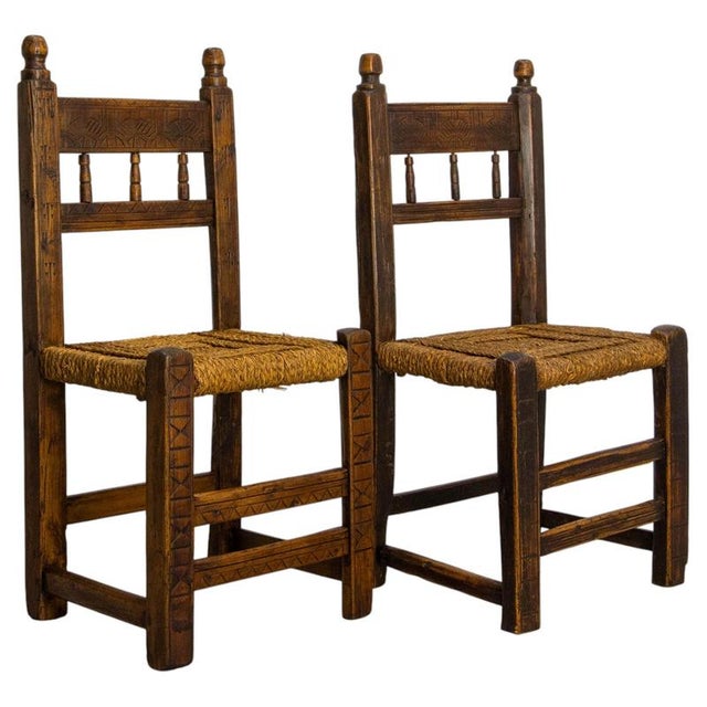Spanish Side Chairs in Pine, 1800s, Set of 2 For Sale - Image 11 of 11