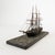 Brown Antique Three-Masted Schooner Ship Model in Glass Case For Sale - Image 8 of 18