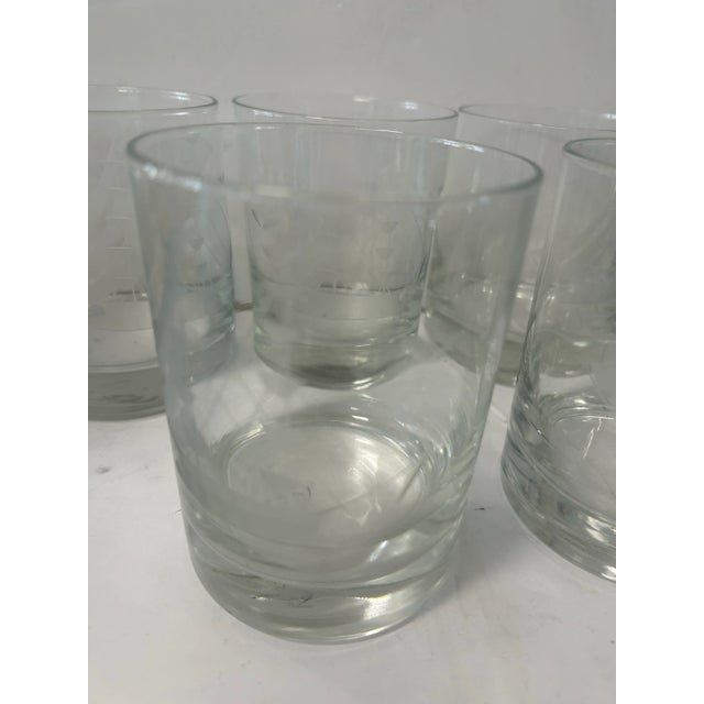 1980s Etched Glass Ships Glasses- Set of 6 For Sale In Miami - Image 6 of 6