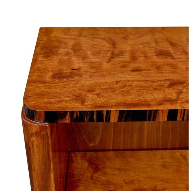 Brown Mid-Century Scandinavian Teak and Zebrawood Low Open Bookcase, 1950 For Sale - Image 8 of 11