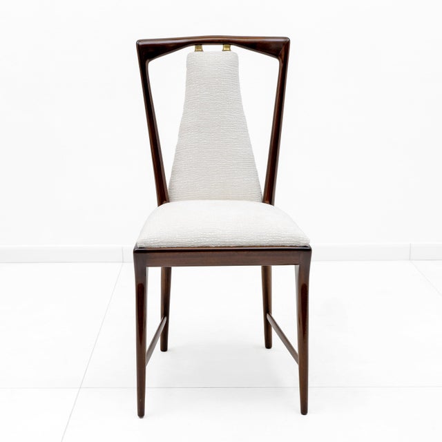 Beige Mid-Century Modern Italian Bouclè Dining Chairs from Osvaldo Borsani, 1950s, Set of 6 For Sale - Image 8 of 13