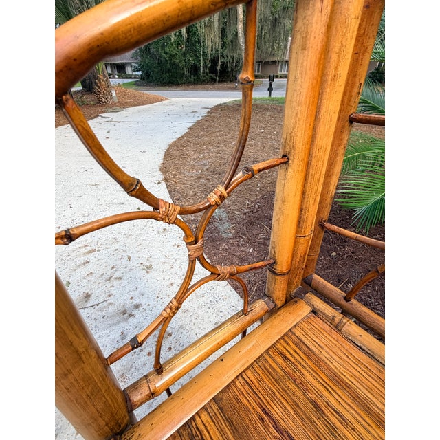 Vintage Burnt Bamboo Folding Shelf For Sale - Image 10 of 14