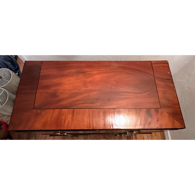 English Antique British Mahogany and Walnut Inlaid Chest of Drawers For Sale - Image 3 of 18