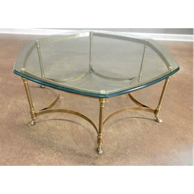 Mid-Century Modern LaBarge French Regency Coffee Octagon Glass Coffee Table For Sale - Image 3 of 5