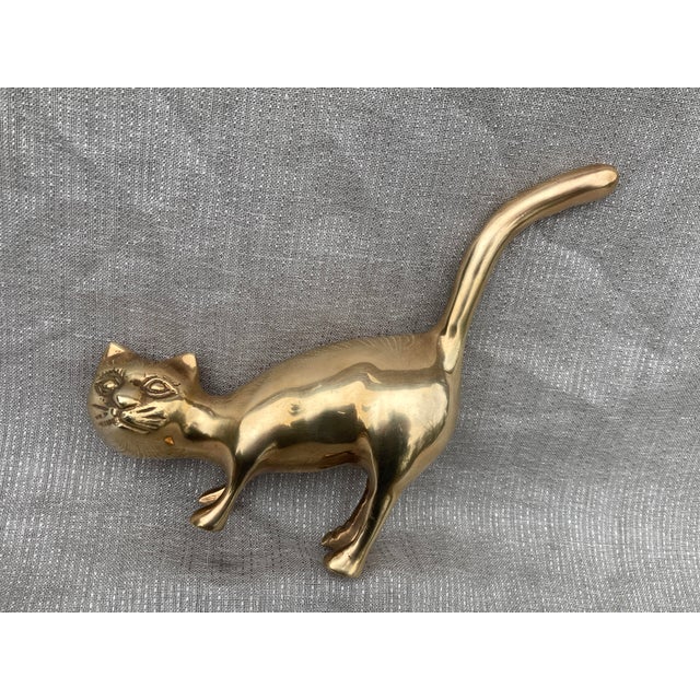 Brass Mid Century Cat Figure For Sale - Image 9 of 13