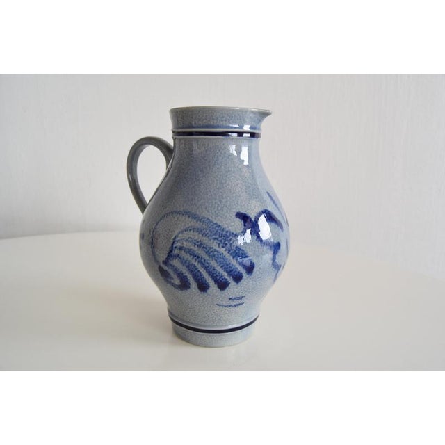 Vintage Earthenware Jug with Blue Salt Glaze/Marzi & Remi, 1960s For Sale - Image 6 of 11