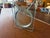 Mid-Century Modern Glass & Silver Metal Spring Holder Add a touch of post-modern minimalism to your tabletop or desk with...