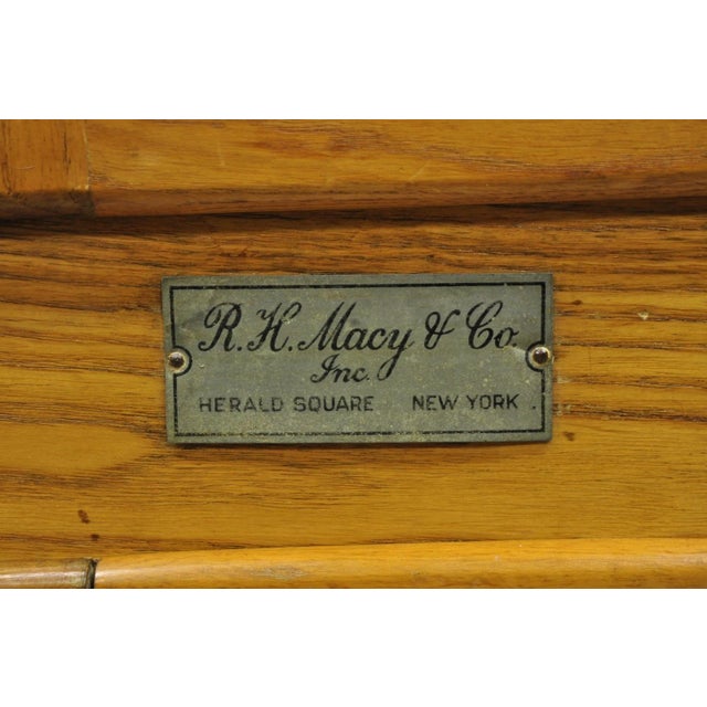 Antique Rh Macy Co Victorian Oak Wood 3 Door Ice Box Vintage Refrigerator Chest For Sale - Image 4 of 18