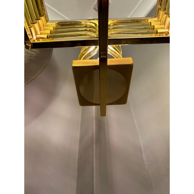 Italian Gold Plate and Murano Glass Chandelier attributed to Gaetano Sciolari, 1960s For Sale - Image 10 of 18