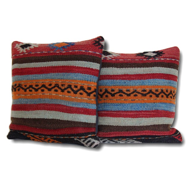 Turkish Kilim Rug Pillows a Pair Chairish