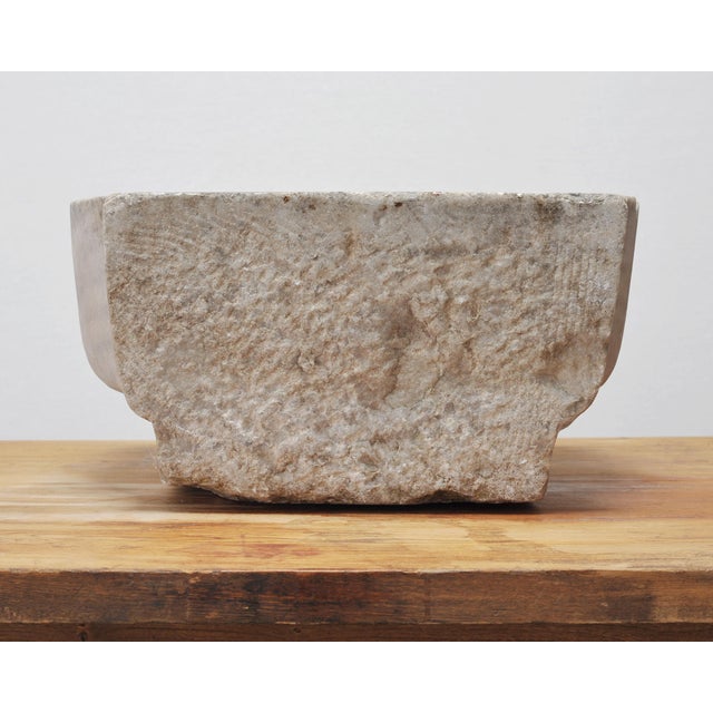Large 19th Century European Carved Carrara Marble Mortar Basin For Sale - Image 18 of 18