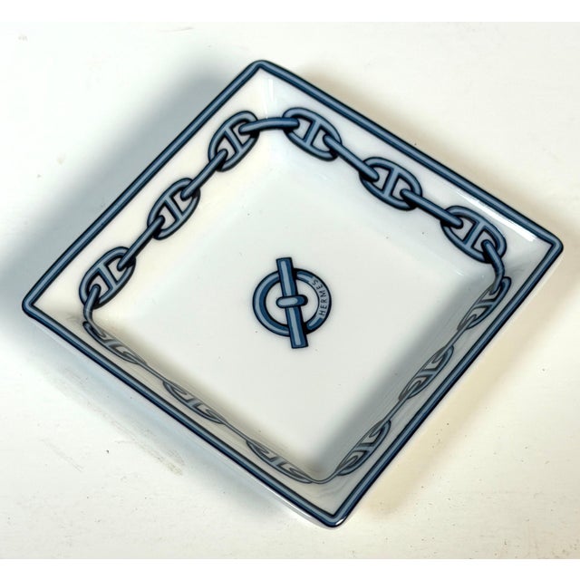 Late 20th Century Hermès Paris Chaîne d'Ancre Porcelain Nut or Sweetmeat Dishes, Set of Four For Sale - Image 11 of 13