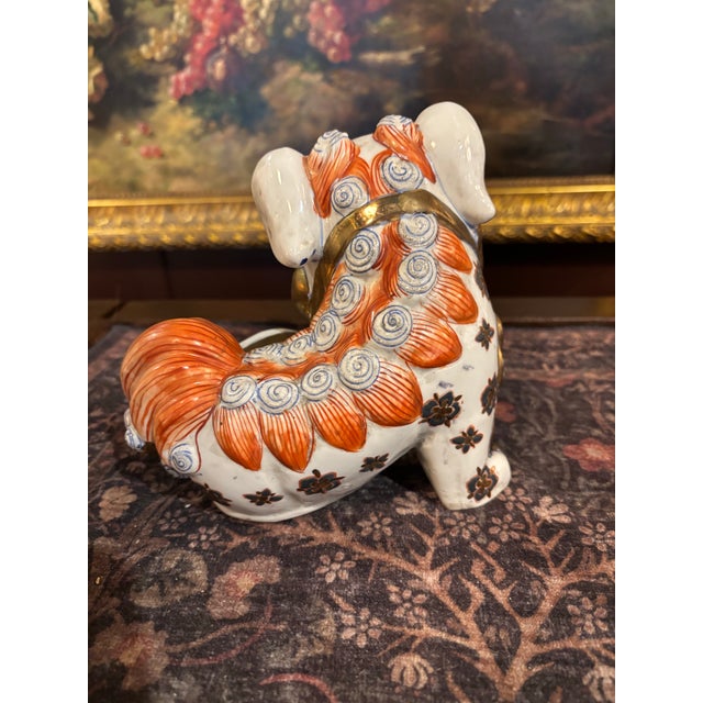 1950s Pair of Japanese Kutani Foo Dogs / Guardian Lions [Gsj] For Sale - Image 9 of 10